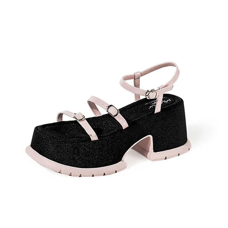 Wonderful Couple Strap Sandals 8.5cm Women's-6