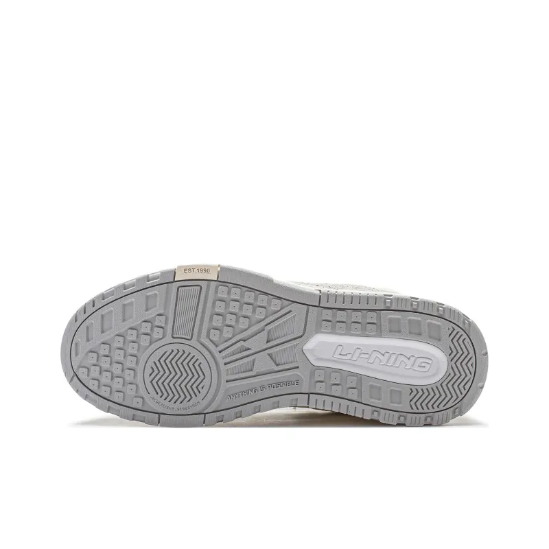 LiNing Wave MID Anti Slip Wear Resistant Mid Top Casual Shoes Men's White Gray-6