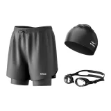 Set (swimming trunks + goggles + swimming cap)