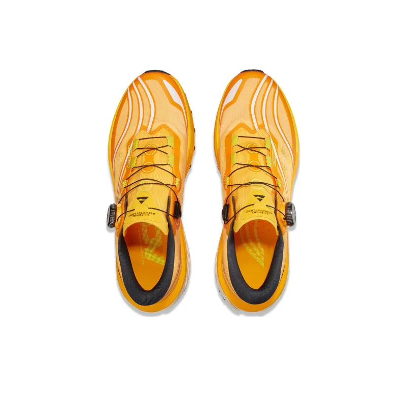 LiNing Cushioned Slip Resistant Abrasion Resistant Low Top Trail Running Shoes Men's Yellow-3