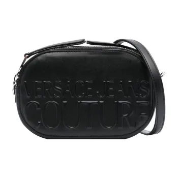 VERSACE JEANS COUTURE Polyester With Polyurethane Shoulder Bag, Crossbody Bag Regular Women's Black