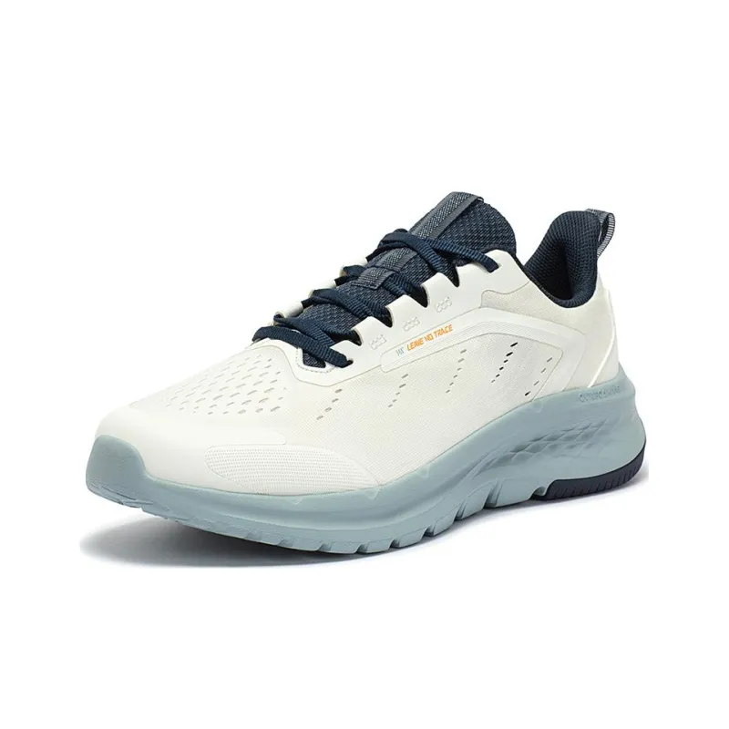 361° Cushioning Wear Resistant Low Top Running Shoes Men's White Blue-1