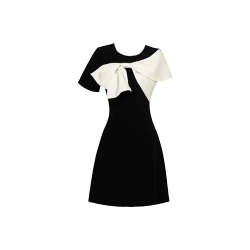 Duffy fashion Short-Sleeved Dresses Women's Black