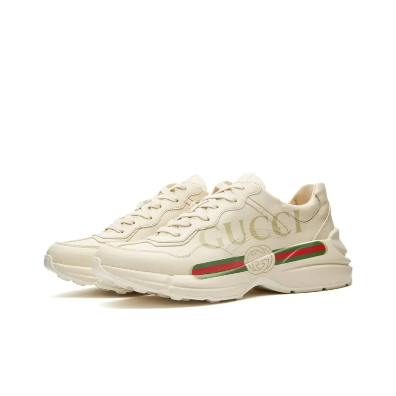 GUCCI Rhyton GUCCI Logo Leather Sneakers-1