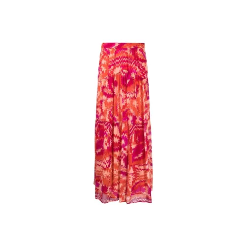 Dondup Casual Long Skirts Women's Orange Pink