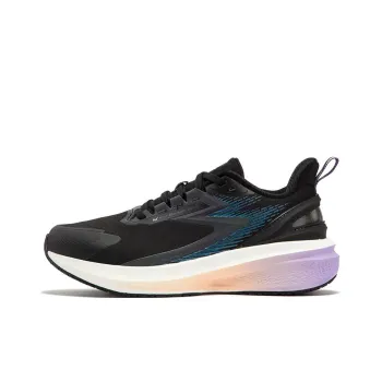 361° Rain Screen Cushioning Breathable Lightweight Rebound Low Top Running Shoes Women's Black Purple