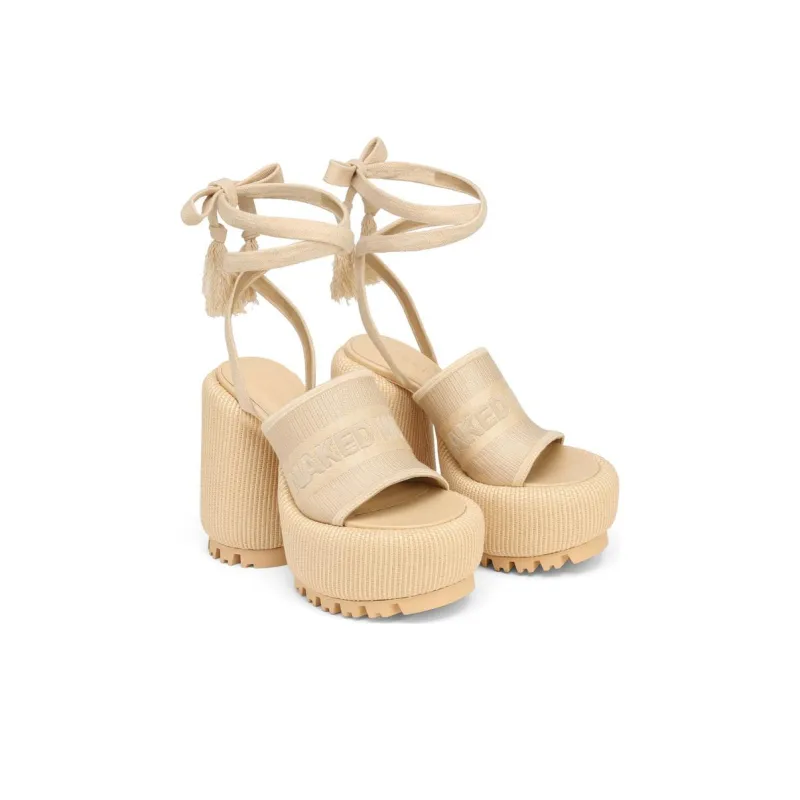 Naked Wolfe Beach One Strap Sandals 14.5cm Women's Beige-3