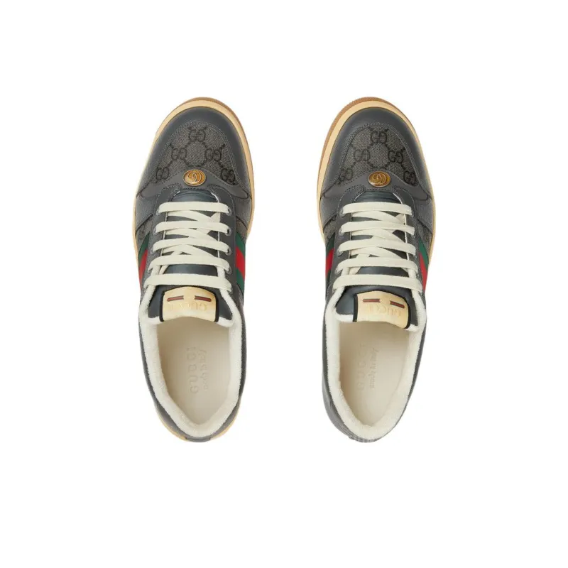 GUCCI Screener Distressed Shoes Stylish Skateboarding Shoes Men's Gray-2