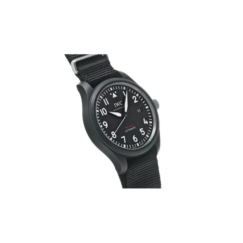 IWC Pilot Collection Automatic Mechanical Movement Men's Watches Watch 41mm Black Dial Ceramic Watch Case Fabric Strap-3