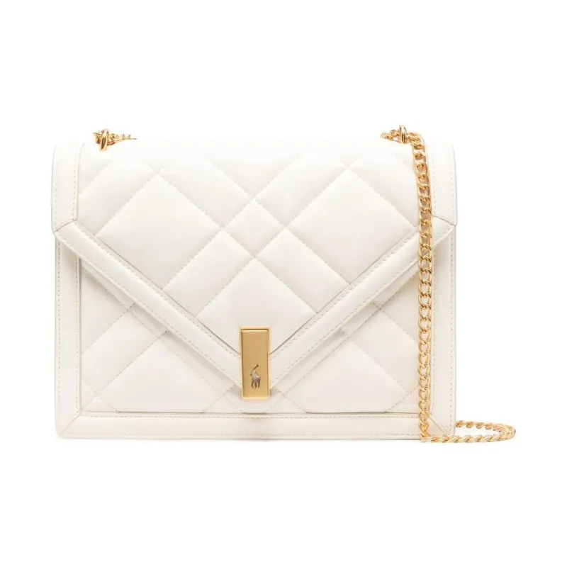 Polo Ralph Lauren Calfskin Portable Crossbody Bag Shoulder Bag Women's White-0