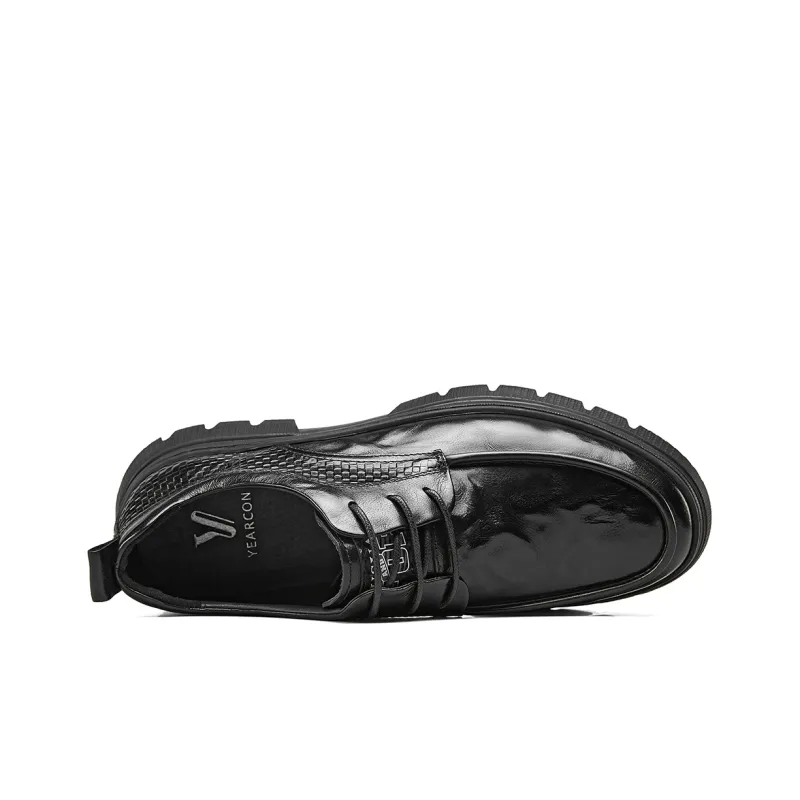 YEARCON Dress Shoes Men Low Top Brown/Black-2