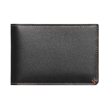 HERMES Evergrain With Evercolor Calfskin Card Holder Men's Black/Gold