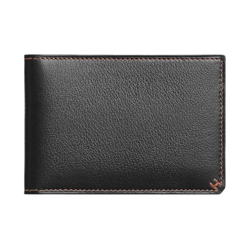 HERMES Evergrain With Evercolor Calfskin Card Holder Men's Black/Gold-0