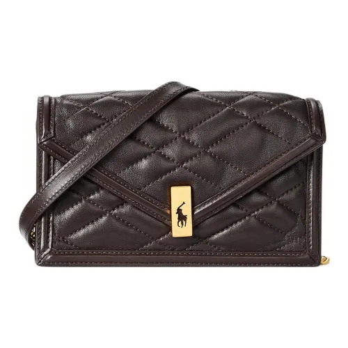 Polo Ralph Lauren Calfskin Shoulder Bag Crossbody Bag Wallet Women's Brown