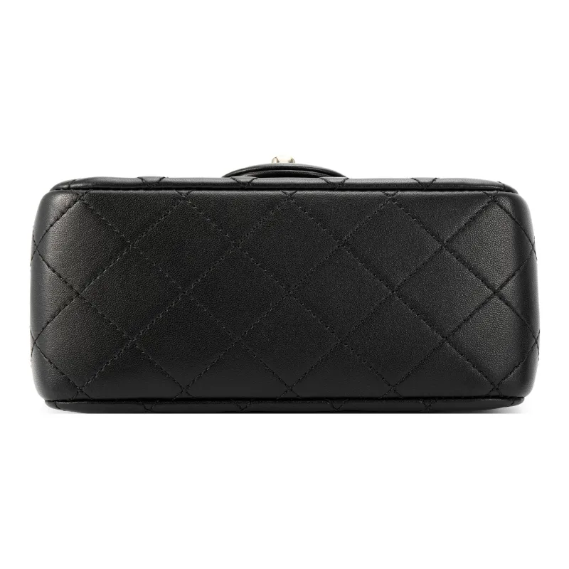 CHANEL Lambskin Flap Bag, Crossbody Bag, Shoulder Bag Women's Black-3