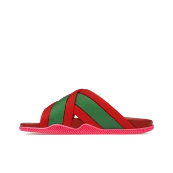GUCCI Web Slide Pink Rubber Women's