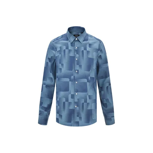 RARE Shirts Men Lake Blue