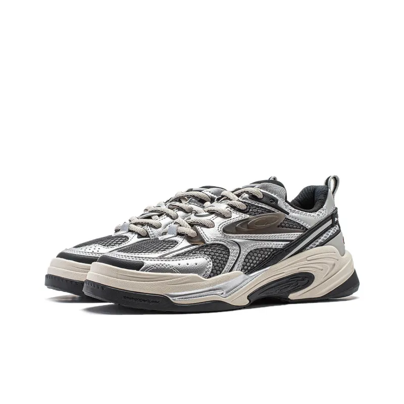 LiNing CF Tracing, FlashStar 2 Anti Slip Wear Resistant Low Top Casual Shoes Women's Silver Black-2