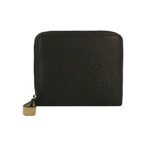KARL LAGERFELD Leather Wallet Small Size Women's Black
