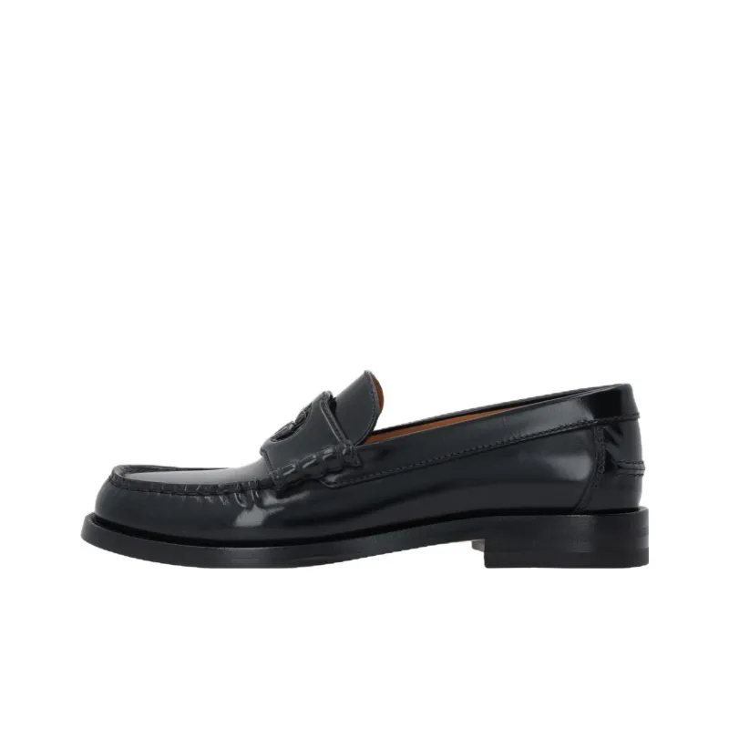 GUCCI Interlocking G Leather Loafers-0