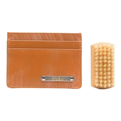 Polo Ralph Lauren Calfskin Brush Card Holder Men's Brandy Brown