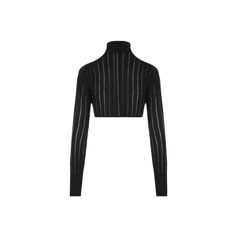 Alaia Long Sleeved Knitted Cropped Cardigan-1