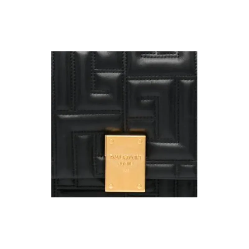 BALMAIN 1945 Lambskin Shoulder Bag Crossbody Bag Regular Women's Black-4