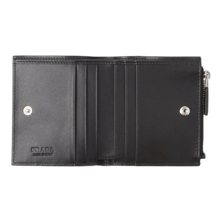 PRADA Brushed Leather Wallet Men's Black-3