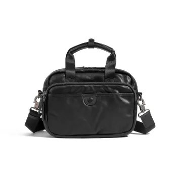 Ace Paul Cow Leather Single Room Crossbody Handbags Large Size Men's Black