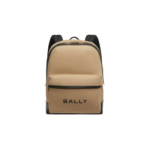 BALLY Fabric With Cow Leather Backpack Men's Beige
