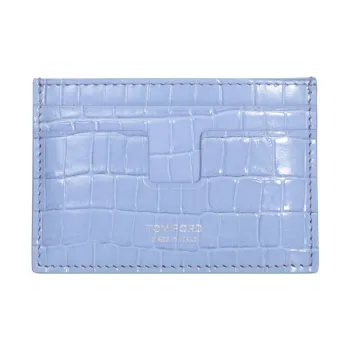 TF Leather Card Holder Men's Light Purple