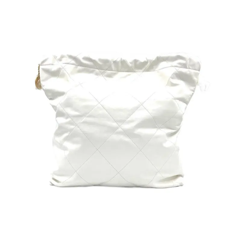 CHANEL 22Bag Shiny Calfskin Tote Bag, Shopping Bag, Handbag, Shoulder Bag Tubas Women's White-2