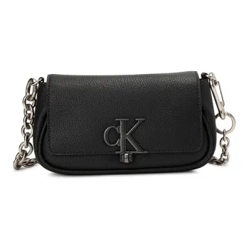 CALVIN KLEIN PU Saddle Bag, Shoulder Bag Regular Women's Black