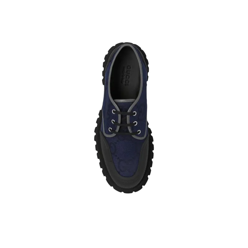 GUCCI GG Lace Up Shoes 'Navy' Women's-4