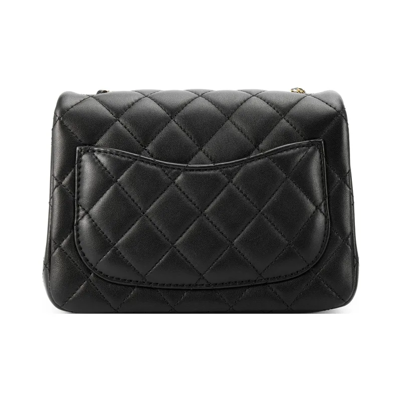 CHANEL Lambskin Flap Bag, Crossbody Bag, Shoulder Bag Women's Black-2