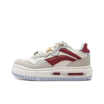 LiNing Future C1 Anti Slip Wear Resistant Low Top Skateboard Shoes Women's White Gray Red