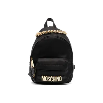 MOSCHINO Nylon Chain Bag Shoulder Bag Mini Women's Black