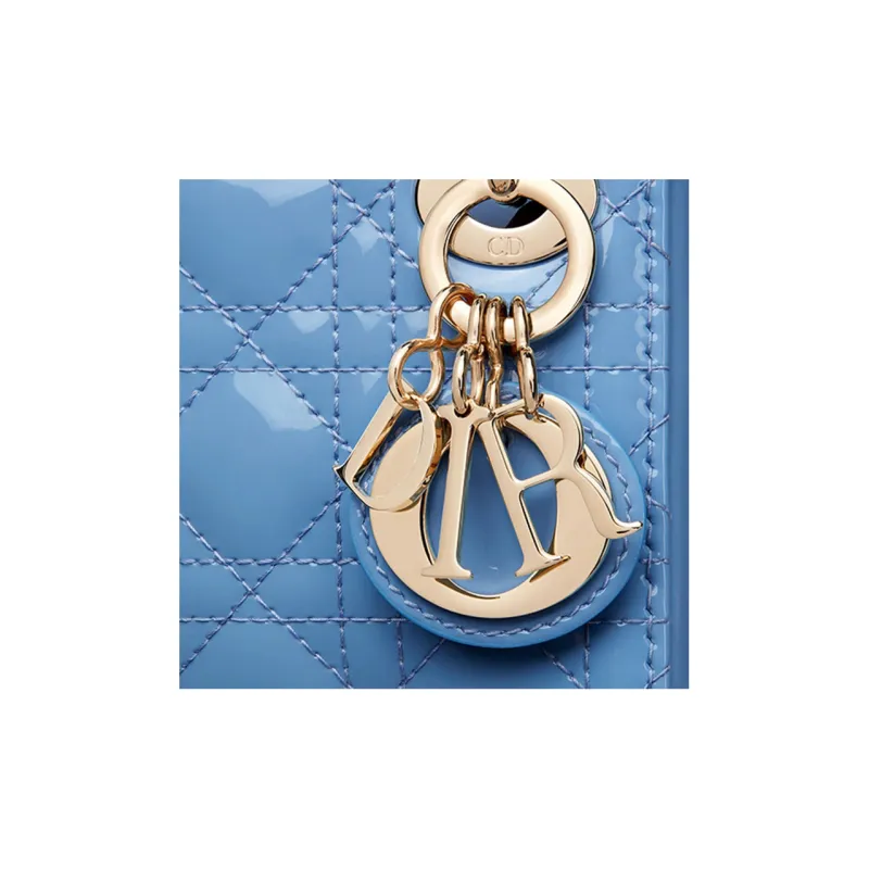 DIOR Patent Leather Cowhide Handbag Shoulder Bag Crossbody Bag Daisie Bag Mini Women's Carolina Blue-4