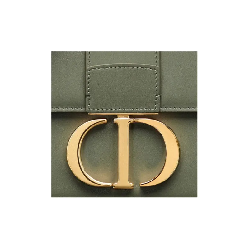 DIOR 30 Montaigne Collection Smooth Cow Leather Box Bag, Shoulder Bag, Crossbody Bag Women's Pine Green Color-5