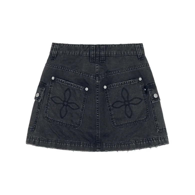 SMFK Denim Short Skirts Women's Storm Gray-1