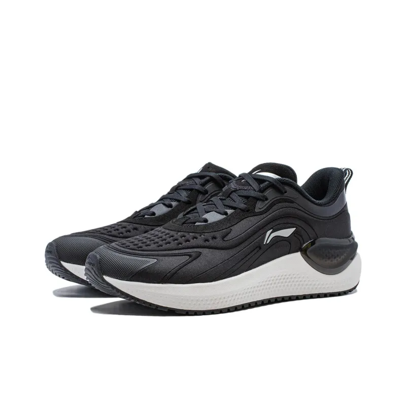 LiNing Cushioning Wear Resistant Low Top Running Shoes Women's Black-2