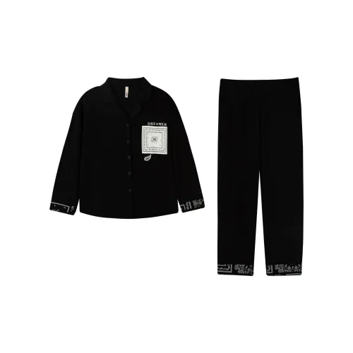 DAMOS·LOVE Pajama Set Fall Women's Black