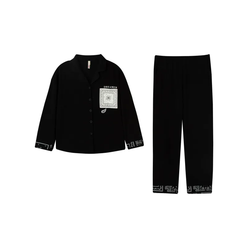 DAMOS·LOVE Pajama Set Fall Women's Black-0