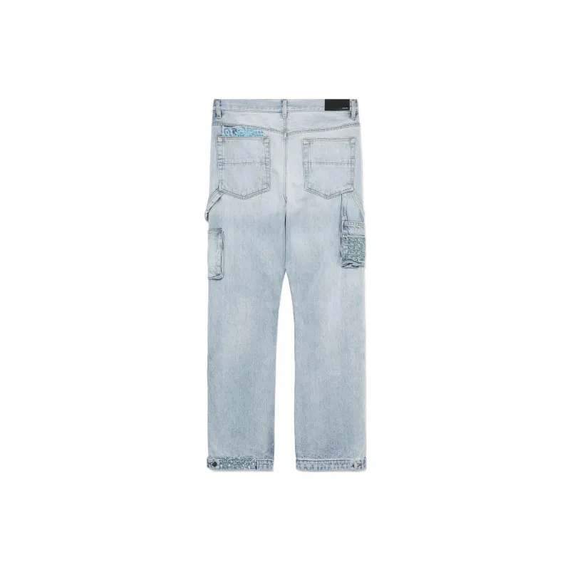 AMIRI Patchwork Detailed Straight Leg Jeans-1