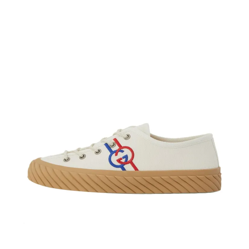 GUCCI Interlocking Low-Top Stylish Skateboarding Shoes Women's Beige-0