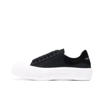 Alexander McQueen Deck Skate Plimsoll Lace Up 'Black White Sole'
