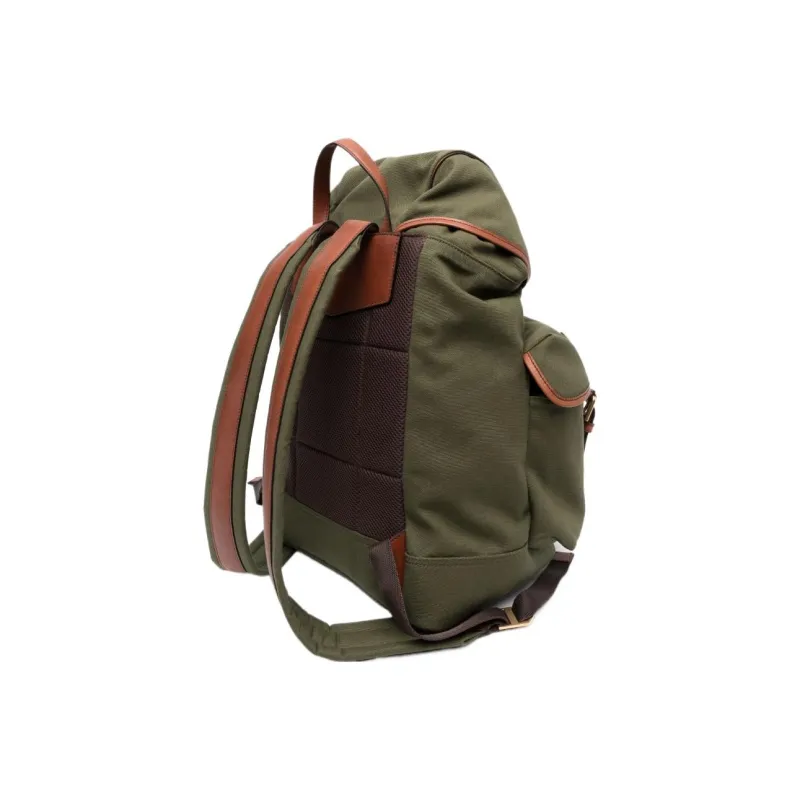 Polo Ralph Lauren Fabric With Calfskin Backpack Men's Olive Green-1