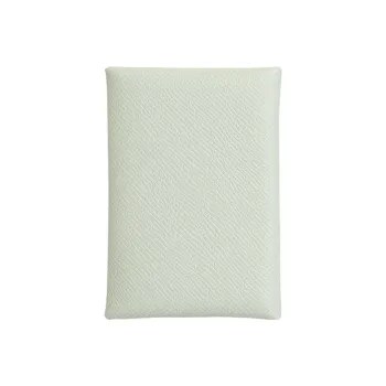 HERMES Calvi Duo Epsom Calfskin Card Holder Mini Women's Bubble Green
