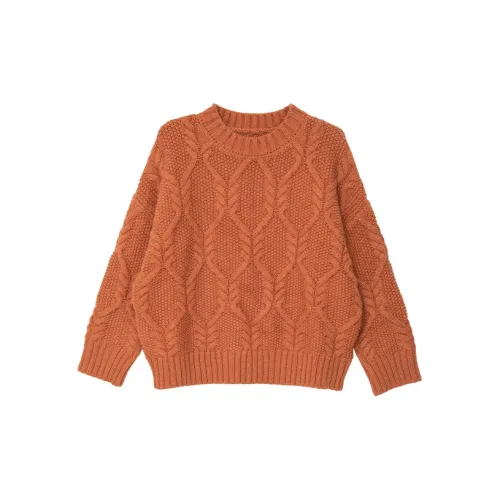 SUNSUNTOWN Sweaters Women's Vibrant Orange