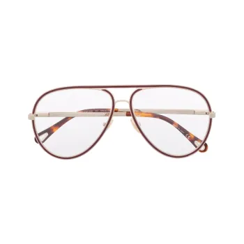 Chloe Metal Aviator Sunglasses Women's Brown